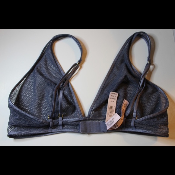 Victoria Secret Sheer Mesh Bralette Gray Bra M - Picture 2 of 3